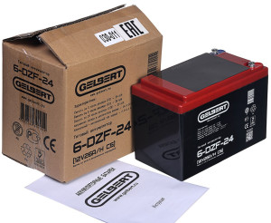 Тяговый аккумулятор Gelbert 6-DZF-24 (12V26A/H C5) прям. пол 185х98х130