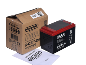Тяговый аккумулятор Gelbert 6-DZF-24 (12V26A/H C5) прям. пол 185х98х130