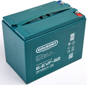 Тяговый аккумулятор Gelbert 6-EVF-52 (12V55A/H C5) прям. пол 223х135х177