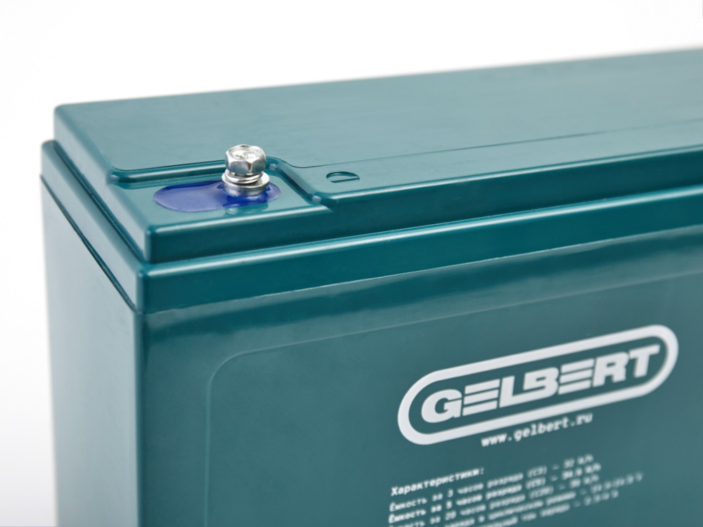 Тяговый аккумулятор Gelbert 6-EVF-32 (12V34.6A/H C5) прям. пол 165х75х170