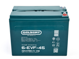 Тяговый аккумулятор Gelbert 6-EVF-45 (12V47.5A/H C5) прям. пол 223х120х175