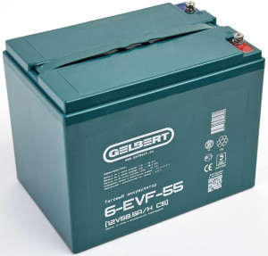 Тяговый аккумулятор Gelbert 6-EVF-55 (12V58.5A/H C5) прям. пол 230х150х180