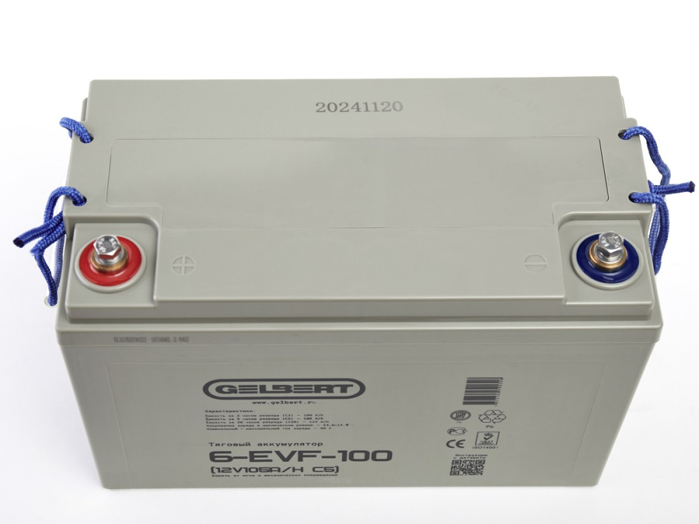 Тяговый аккумулятор Gelbert 6-EVF-100 (12V105A/H C5) прям. пол 330х170х212