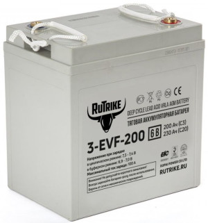 Тяговый аккумулятор RuTrike 3-EVF-200 (6V200A/H C3) прям. пол 260х180х270