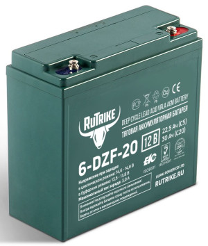 Тяговый аккумулятор RuTrike 6-DZF-20 (12V20A/H C3) обр. пол 180х76х170