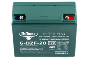 Тяговый аккумулятор RuTrike 6-DZF-20 (12V20A/H C3) обр. пол 180х76х170