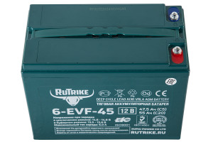 Тяговый аккумулятор RuTrike 6-EVF-45 (12V45A/H C5) прям. пол 223х120х175