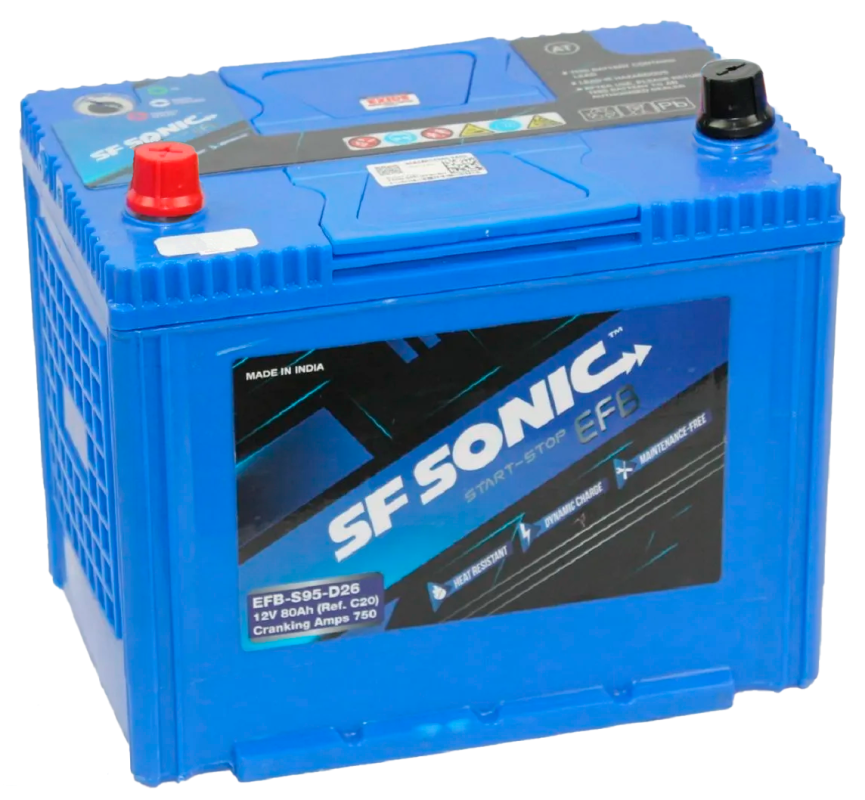 Аккумулятор Exide SF Sonic EFB S95 95D26R 80 Ач прям. пол. 750А 260x173x220
