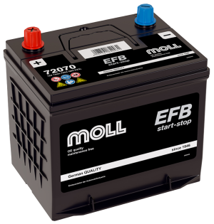 Аккумулятор MOLL EFB D23 70 Ач 700А обр. пол. 230х172х220