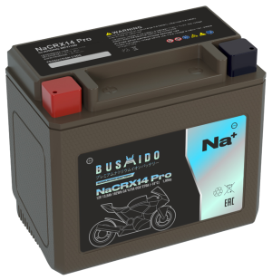 Аккумулятор BUSHIDO NaCRX14 Pro Натрий-ионный 13,5Ач 270A прям. пол. 150x86x145 HCX14-BS