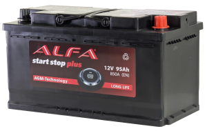 Аккумулятор ALFA AGM 95 Ач 850A обр. пол. 353x175x190
