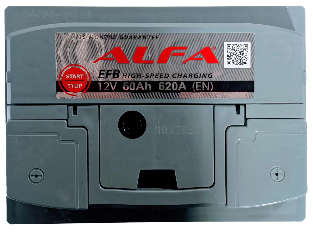 Аккумулятор ALFA EFB 60 Ач 620A обр. пол. 242x175x190
