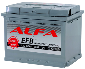 Аккумулятор ALFA EFB 66 Ач 660A обр. пол. 242x175x190