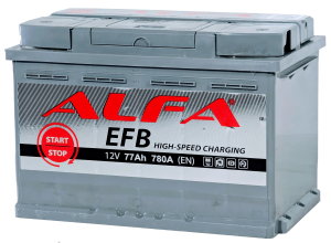 Аккумулятор ALFA EFB 77 Ач 780A обр. пол. 278x175x190