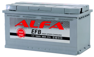 Аккумулятор ALFA EFB 100 Ач 980A обр. пол. 353x175x190