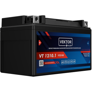 Аккумулятор для мототехники VEKTOR+ AGM VT1210.1 10Ач 190A прям. пол. 150x86x94 (YTZ10S)