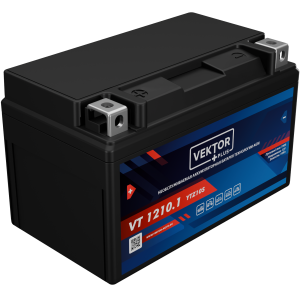 Аккумулятор для мототехники VEKTOR+ AGM VT1210.1 10Ач 190A прям. пол. 150x86x94 (YTZ10S)