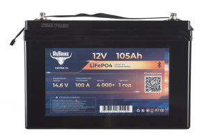 Тяговый аккумулятор RuTrike LiFePO4 12V 105Ah 100 AWh прям. пол 331х172х232