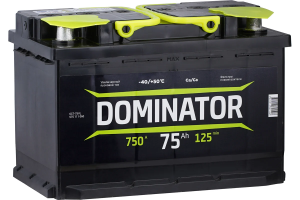 Аккумулятор Dominator 75 Ач обр. пол. 750A 278x175x190