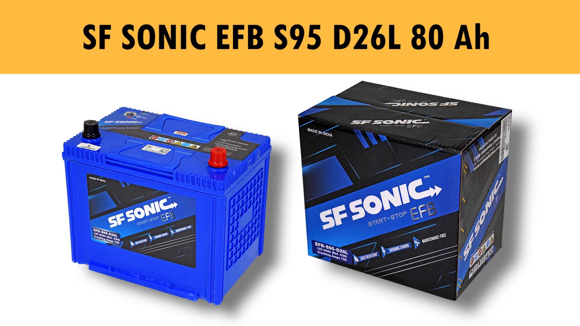 SF SONIC EFB S95 D26L 80 Ah